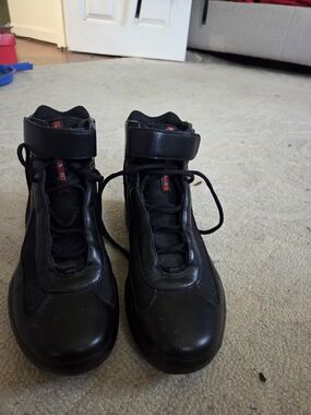 Black High-Top Sneakers with Ankle Strap